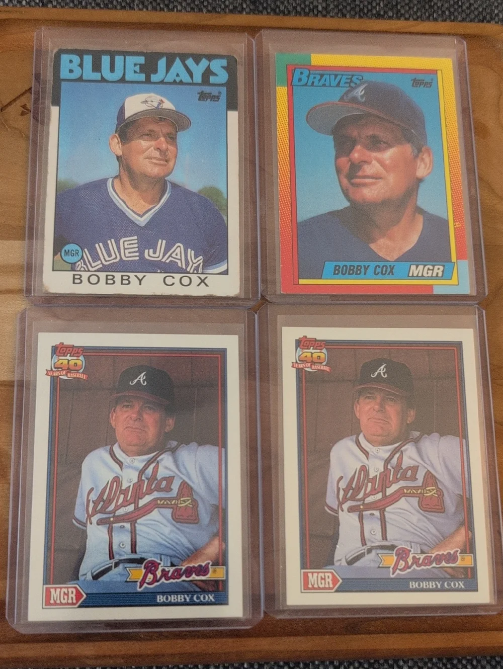 Bobby Cox 4-Card Manager Lot Blue Jays Braves HOF RIP - Picture 2 of 3